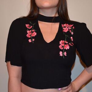 Cropped Cherry Blossom Blouse